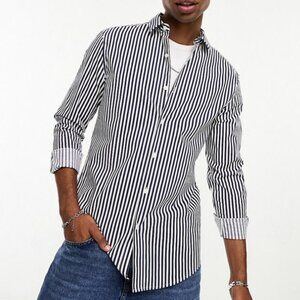 Express Stripe Modern Fit Button Up Shirt SZ L